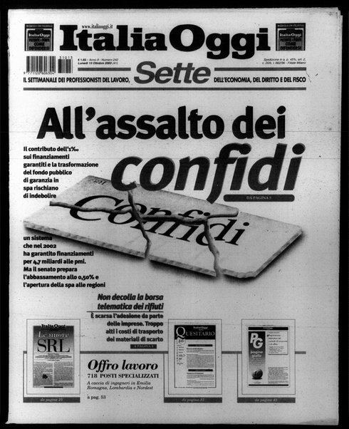 Italia oggi : quotidiano di economia finanza e politica